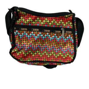 LeSportsac Crossbody Shoulder‎ Bag – Multicolor Circle Pattern